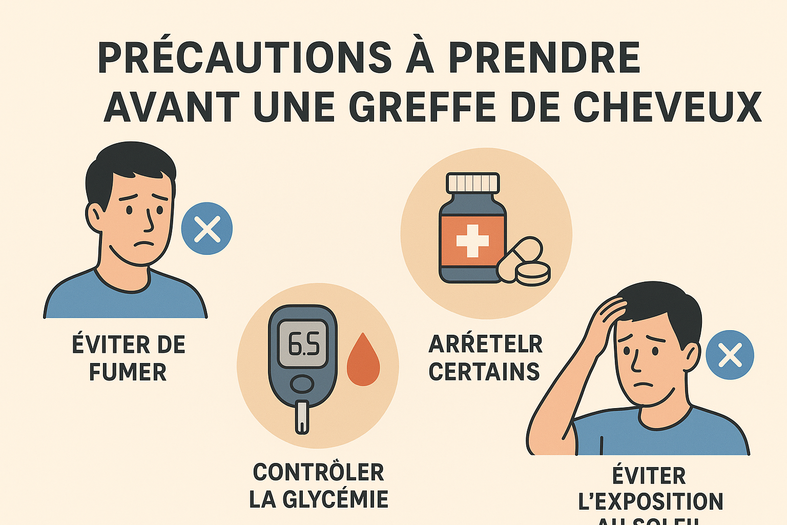 précautions à prendre avant une greffe de cheveux