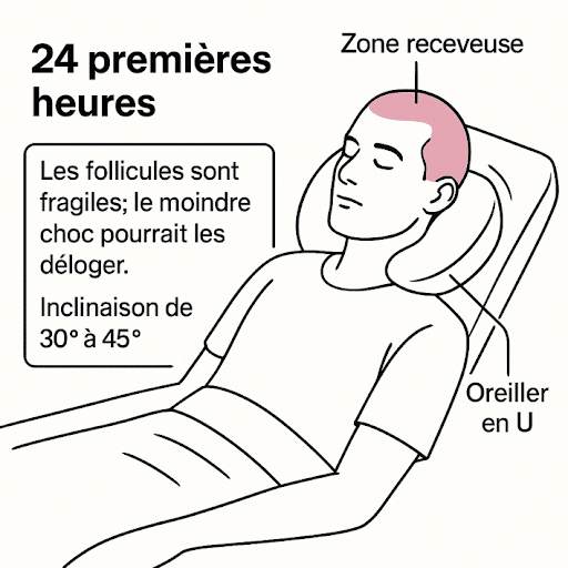 Moins de pression, moins de risque | comment dormir après une greffe de cheveux