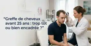 Greffe de cheveux avant 25 ans consultation avec médecin analyse de la ligne frontale à Rouen