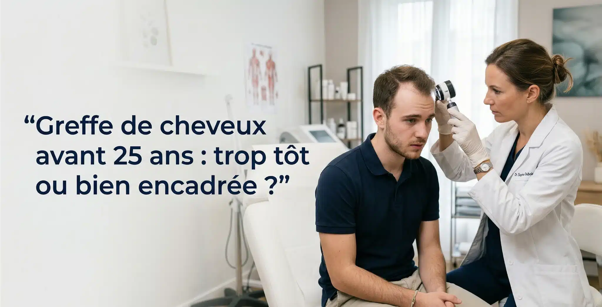 Greffe de cheveux avant 25 ans consultation avec médecin analyse de la ligne frontale à Rouen