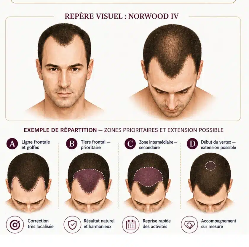 Schéma d’une couverture frontale élargie avec extension intermédiaire.